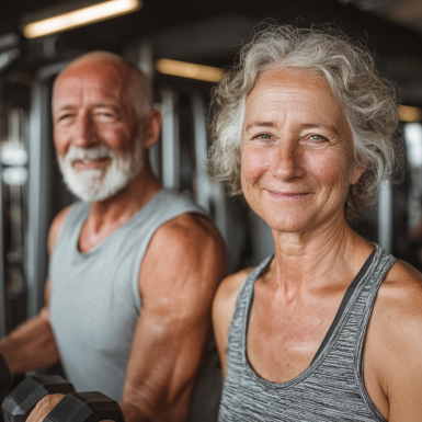 Активні люди зрілого віку займаються фітнесом